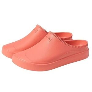 Hunter Size 8 Unisex In/Out Persimmon Pink Bloom Rubber Slip On Clogs